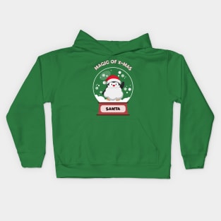 Santa Penguin in snow globe Kids Hoodie